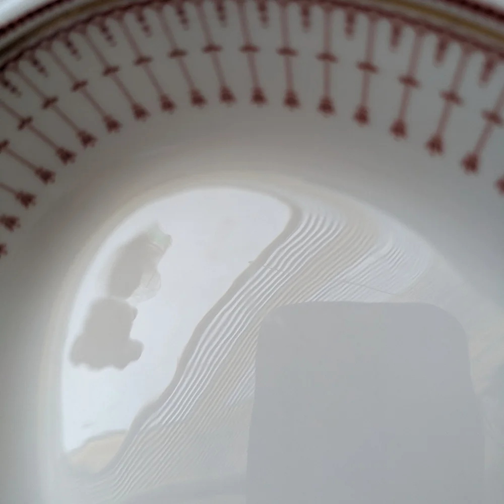 Vintage Spode Kensington Bone China Red Gold Oval Serving Bowl